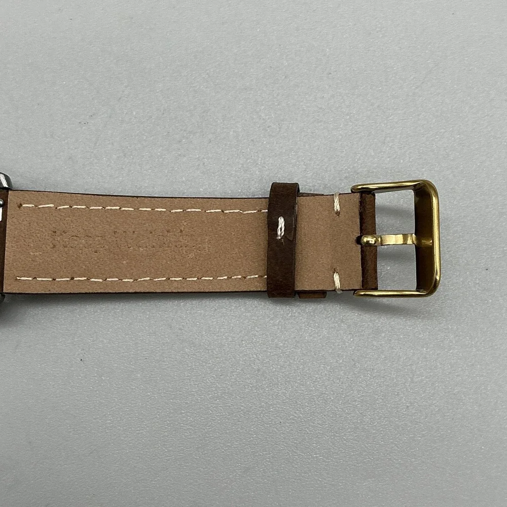 Seiko Mens Watch 40mm Chipped Crystal Leather Day Date 7N43-0A20 New Battery
